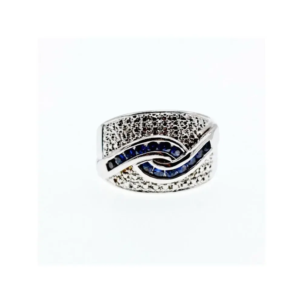 925 STERLING SILVER SAPPHIRES RING SIZE 11.75